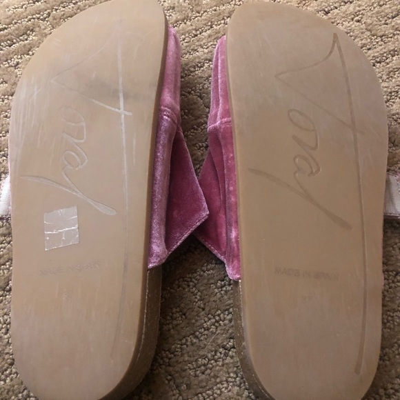 Pink velvet and crystal size 37 sandals - Picture 5 of 6